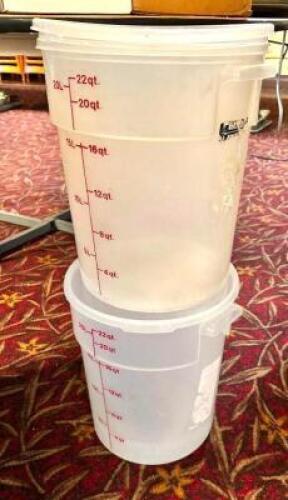 (2) 22 QT PLASTIC CONTAINERS W/ LIDS