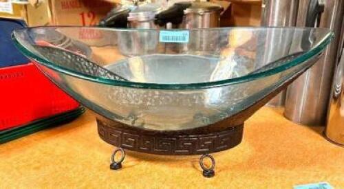 23" GLASS BOWL W/ STANDS