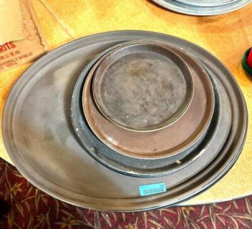 (4) ASSORTED SERVING TRAYS