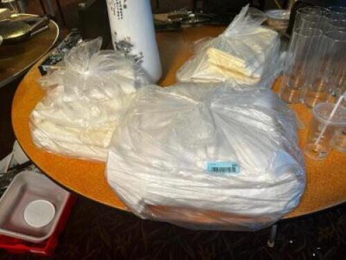 (3) BAGS OF WHITE LINEN NAPKINS