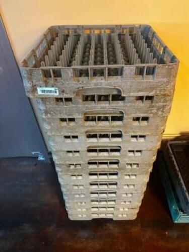 (8) PLASTIC GLASS RACKS