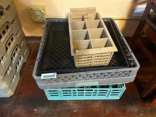 (3) ASSORTED PLASTIC GLASS RACKS