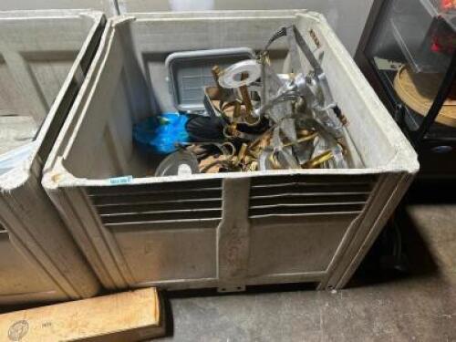 HEAVY DUTY PLASTIC GAYLORD AND CONTENTS - MISC. SMALL WARES AND DECOR - DAMAGED