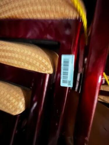 (32) WOODEN FRAMED CHAIRS W/ GOLD UPHOLSTERED SEATS