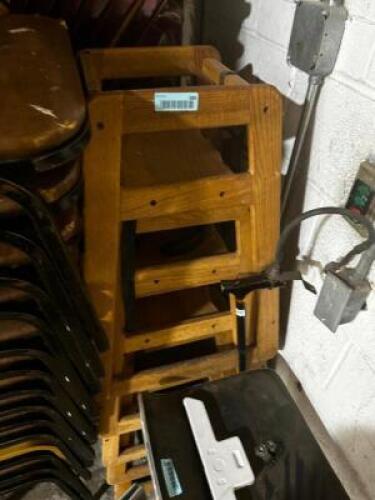 (4) WOODEN HIGH CHAIRS