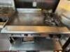 DESCRIPTION: 24" GAS GRIDDLE W/ TWO BURNER RANGE COMBO ADDITIONAL INFORMATION NATURAL GAS LOCATION: KITCHEN QTY: 1 - 2