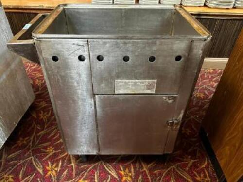 DESCRIPTION: STAINLESS WARMING CART W/ BUTANE RANGE BURNER BRAND / MODEL: GS-100 LOCATION: MAIN SEATING QTY: 1