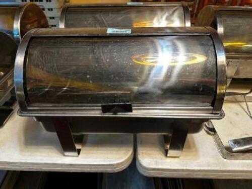 DESCRIPTION: FULL SIZE STAINLESS CHAFFER W/ DOME LID. LOCATION: MAIN SEATING QTY: 1