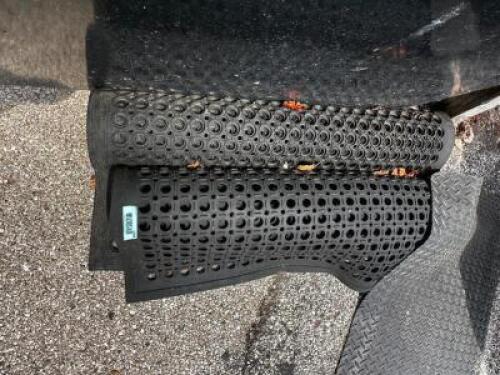 DESCRIPTION: (2) 5' X 3' BLACK RUBBER KITCHEN MATS LOCATION: OUTSIDE THIS LOT IS: SOLD BY THE PIECE QTY: 2