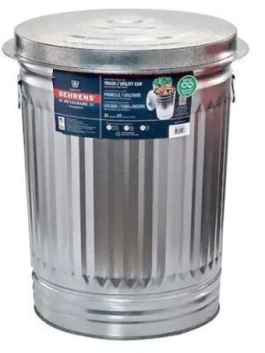 DESCRIPTION: (3) TASH CAN / UTILITY CANBRAND/MODEL: BEHRENS METALWARE #1270KINFORMATION: GALVANIZEDSIZE: 31 GALLONRETAIL$: $50.34 EAQTY: 3
