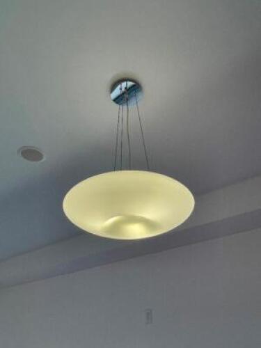 (3) FROSTED GLASS PENDANT LIGHT FIXTURES