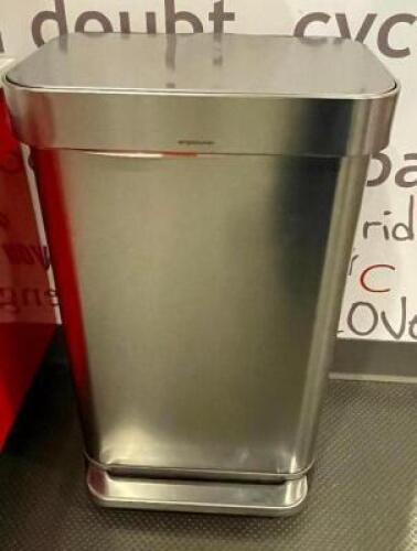 (2) ALL STAINLESS TRASH CANS / HAMPERS.