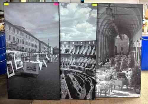 (3) BLACK AND WHITE WALL ART