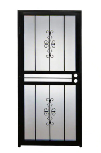 GENESIS POWDER COATED BLACK PREHUNG STEEL SECURITY DOOR