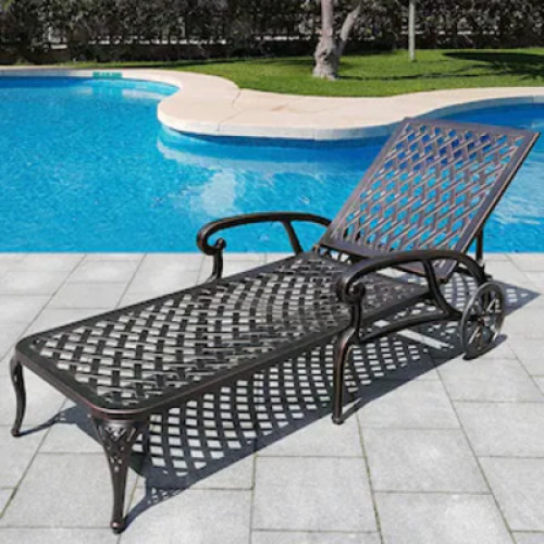 VERONA CAST ALUMINUM ADJUSTABLE CHAISE LOUNGE