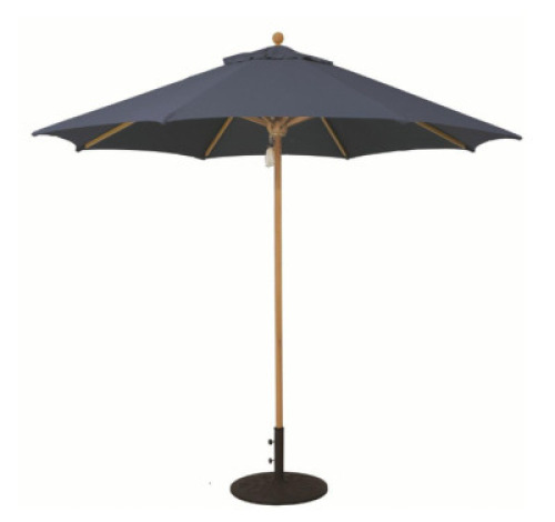 9' TEAK WOOD COMMERCIAL PULLEY LIFT ROUND MARKET UMBRELLA