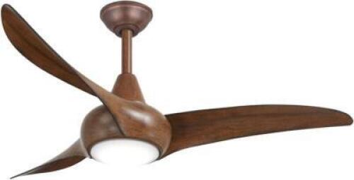 LIGHT WAVE 44" CEILING FAN WITH LED LIGHT AND REMOTE IN BROWN DISTRESSED KOA FINISH