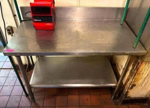 DESCRIPTION: 48" STAINLESS STEEL TABLE WITH WELDED STAINLESS UNDERSHELF SIZE: 48"X24"X30" LOCATION: KITCHEN QTY: 1