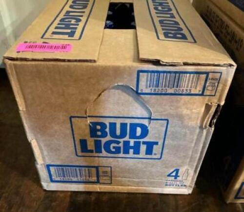 DESCRIPTION: (1) CASE OF BUD LIGHT INFORMATION: 24 BOTTLES LOCATION: MAIN DINING QTY: 1