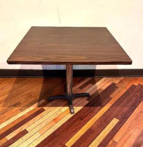 DESCRIPTION: SQUARE DINING TABLE SIZE: 36" LOCATION: MAIN DINING QTY: 1