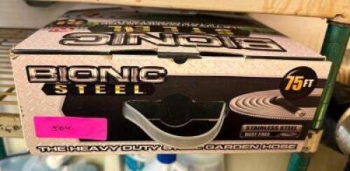 DESCRIPTION: 75' STEEL GARDEN HOSE BRAND/MODEL: BIONIC STEEL LOCATION: KITCHEN QTY: 1