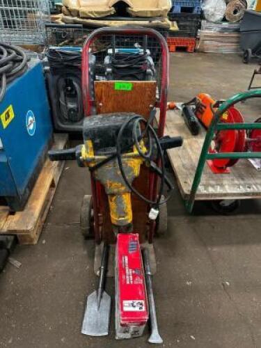 BOSCH BRUTE ELECTRIC JACK HAMMER W/ ASSORTED BITS AND HAND TRUCK