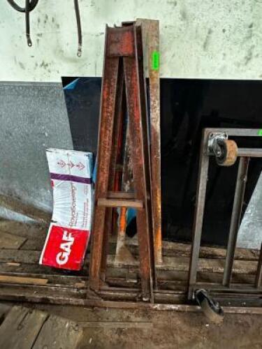 (3) METAL A-FRAME UPRIGHTS FOR HEAVY DUTY MATERIAL STORAGE