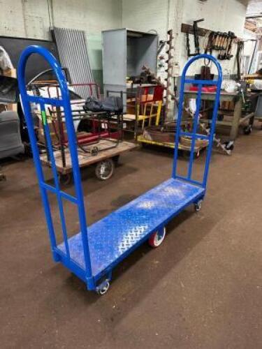 60" NARROW WAREHOUSE CART W/ DOUBLE HAND RAILS