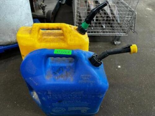 (2) FIVE GALLON PLASTIC FUEL CANS