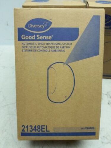 DESCRIPTION: (2) AUTOMATIC SPRAY DEISPENSING SYSTEM BRAND/MODEL: DIVERSEY GOOD SENSE #21348EL RETAIL$: $10.00 EA QTY: 2