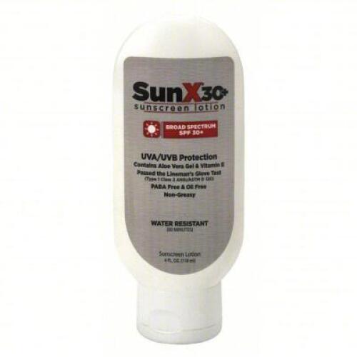 DESCRIPTION: (3) CASES OF (12) BOTTLES OF SUNSCREEN BRAND/MODEL: SUN X 30 #18-204G SIZE: 4 OZ RETAIL$: $100.00 EA QTY: 3