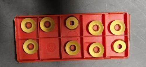 DESCRIPTION: (9) COROMILL 300 MILLING INSERTS BRAND/MODEL: SANDVIK COROMANT R300-1340E-PL RETAIL$: $ 19.56 PER INSERT QTY: 9