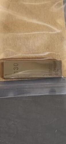 DESCRIPTION: (1) RETANGULAR STEEL GAGE BLOCK BRAND/MODEL: MITUTOYO 611179-531 SIZE: 0.13" RETAIL$: $29.00 QTY: 1