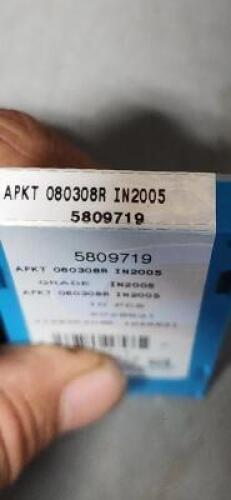 DESCRIPTION: (10) APKT CARBIDE MILLING INSERTS BRAND/MODEL: INGERSOLL APKT080308R IN2005 RETAIL$: 15.80 PER INSERT QTY: 10
