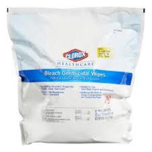 DESCRIPTION: (2) BAGS OF BLEACH GERMICIDAL WIPES BRAND/MODEL: CLOROX HEALTHCARE SIZE: 110 WIPES RETAIL$: $34.99 TOTAL QTY: 2