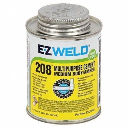 DESCRIPTION: (4) AMBER SOLVENT CEMENT BRAND/MODEL: EZ WELD 208 #5E534 SIZE: 32 OZ RETAIL$: $8.40 EA QTY: 4