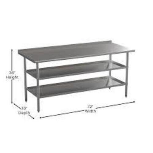 DESCRIPTION: (1) WORK TABLE SHELF BRAND/MODEL: FLASH FURNITURE #NH-GU-2448-GG SIZE: 24X48 RETAIL$: $175.28 EA QTY: 1