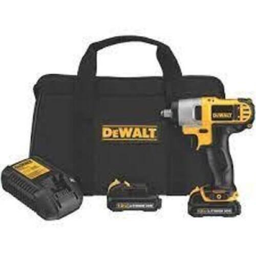 DESCRIPTION: (1) IMPACT DRIVER KIT BRAND/MODEL: DEWALT #DCF81F2 INFORMATION: YELLOW SIZE: COMES WITH BATTERY CHARGER, 2 BATTERIES, AND A CASE, 1/4" DR