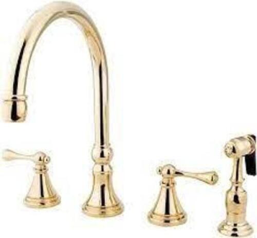 DESCRIPTION: (1) KITCHEN FAUCET BRAND/MODEL: KINGSTON BRASS #KS2792BLBS INFORMATION: POLISHED BRASS SIZE: 8-1/4" SPOUT RETAIL$: $207.08 EA QTY: 1