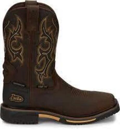 DESCRIPTION: (1) PAIR OF SAFETY TOE BOOTS BRAND/MODEL: JUSTIN #SE4625 INFORMATION: RUSTIC BARNWOOD SIZE: MENS 7-1/2 D RETAIL$: $215.52 EA QTY: 1