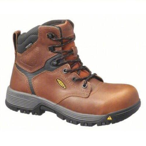 DESCRIPTION: (1) PAIR OF WORK BOOTS BRAND/MODEL: KEEN UTILITY #60KP72 INFORMATION: TOBACCO/BLACK SIZE: 8.5 WOMENTS RETAIL$: $104.68 EA QTY: 1