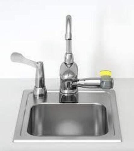 DESCRIPTION: (1) SWING ACTIVATED EYEWASH WITH FAUCET BRAND/MODEL: BRADLEY #S19-500T INFORMATION: CHROME RETAIL$: $1199.11 EA QTY: 1