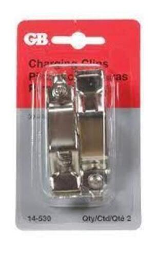 DESCRIPTION: (4) BOXES OF (10) PACKS OF (2) BATTERY CHARGING CLIPS BRAND/MODEL: GARDNER BENDER #14-530 INFORMATION: ZINC PLATED STEEL SIZE: 30, 2 PACK