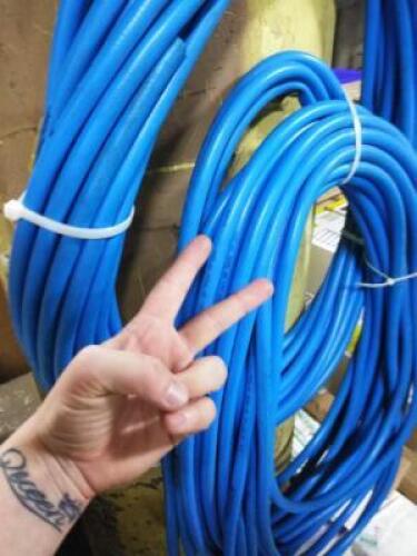 DESCRIPTION: (2) ROLLS OF TUBING HOSE BRAND/MODEL: JUPITER PNEUMATICS INFORMATION: BLUE SIZE: 3/8" 300 PSI RETAIL$: $13.99 EA QTY: 2