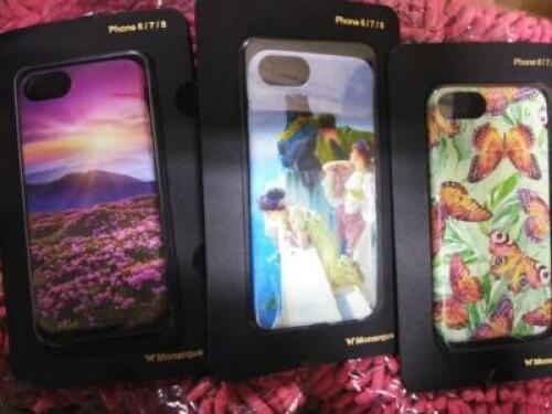 DESCRIPTION: (1) LOT OF APPROX (50)&nbsp;MISC IPHONE CASESBRAND/MODEL: MONARQUEINFORMATION: MISCSIZE: I-PHONE 6/7/8RETAIL$: $12.78 EAQTY: 1