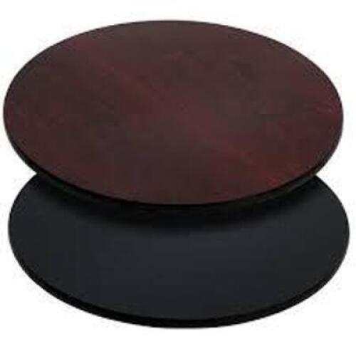 DESCRIPTION: (1) REVERSIBLE TABLE TOP BRAND/MODEL: FLASH FURNITURE #XU-RD-36-MBT-GG INFORMATION: MAHOGANY/BLACK SIZE: 36" RETAIL$: $64.99 EA QTY: 1