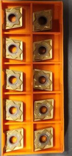 DESCRIPTION: (10) CNMG432-CFM CARBIDE TURNING INSERTS BRAND/MODEL: HERTEL CNMG432-CFM HP515T RETAIL$: 13.12 PER INSERT QTY: 10