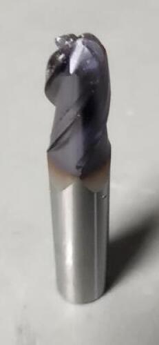 DESCRIPTION: (3) SOLID CARBIDE BALL NOSE END MILL BRAND/MODEL: NIAGARA N86369 SIZE: 0.4688" 1" LOC RETAIL$: $94.70 QTY: 3