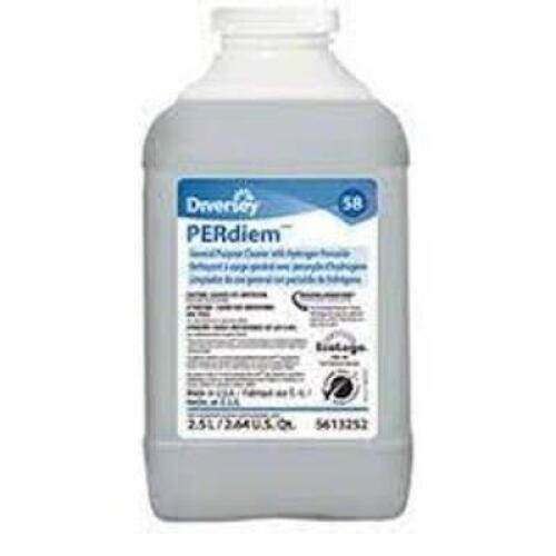 DESCRIPTION: (1) CLEANER WITH PEROXIDE BRAND/MODEL: DIVERSEY PERDIEM SIZE: 2.5 L RETAIL$: $20.00 EA QTY: 1