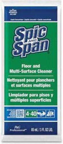 DESCRIPTION: (1) PACK OF (45) FLOOR CLEANER PACKET CONCENTRATE BRAND/MODEL: SPIC AND SPAN #2NDT3 INFORMATION: GREEN SIZE: 3 OZ RETAIL$: $69.33 EA QTY: